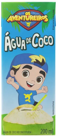 água De Coco Os Aventureiros Caixa 200ml