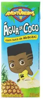 água De Coco Abacaxi Os Aventureiros Caixa 200ml