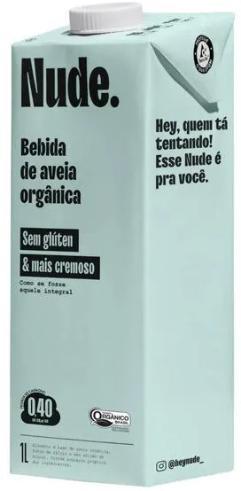 Bebida à Base De Aveia Cremosa Orgânica Sem Glúten Nude. Caixa 1l