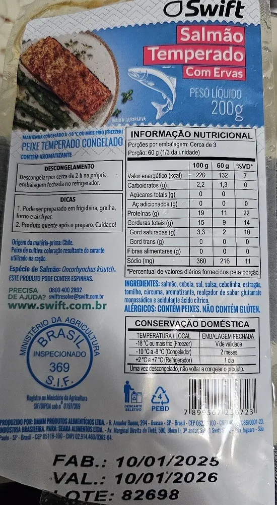 Salmão Temperado Com Ervas