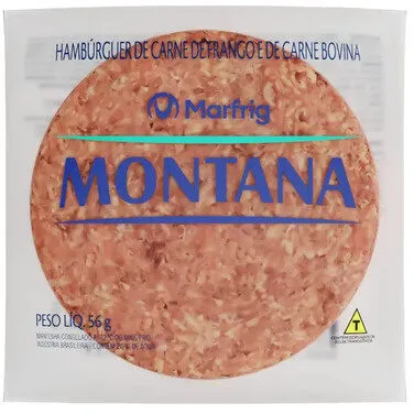 Hambúrguer De Carne De Frango E Bovina Montana Dia A Dia Pacote 56g