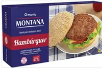 Hambúrguer De Carne De Frango E Bovina Montana Caixa 672g 12 Unidades