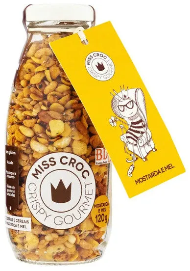 Mix De Grãos E Cereais Mostarda E Mel Miss Croc Gourmet Vidro 120g