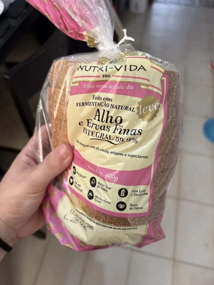 Nutri vida pão alho e ervas