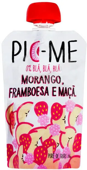 Purê De Frutas Morango, Framboesa E Maçã Pic Me Squeeze 100g