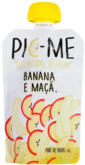Purê De Frutas Banana E Maçã Pic Me Squeeze 100g