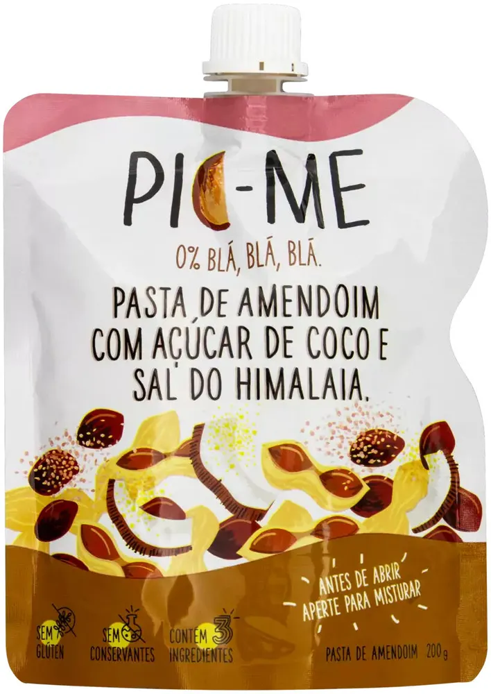 Pasta De Amendoim Com Açúcar De Coco E Sal Do Himalaia Pic Me Squeeze 200g
