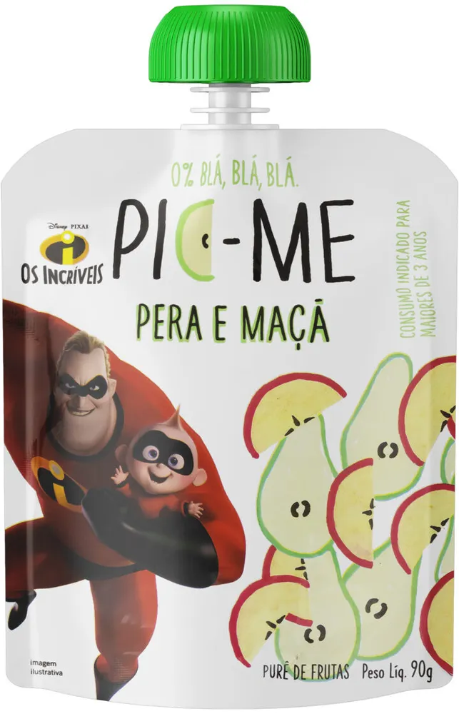 Purê De Frutas Pera E Maçã Os Incríveis Pic Me Squeeze 90g