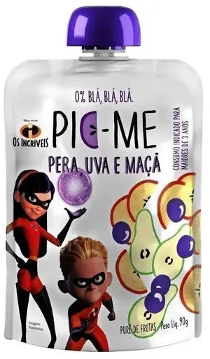 Purê De Frutas Pera, Uva E Maçã Os Incríveis Pic Me Squeeze 90g