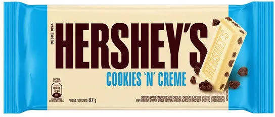 Chocolate Branco Cookies N Creme Hersheys Pacote 87g