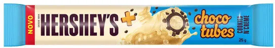 Rolinhos De Wafer Cookies N Creme Hersheys Mais Chocotubes Pacote 25g