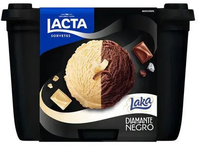 Sorvete Diamante Negro E Laka Lacta Pote 1,5l