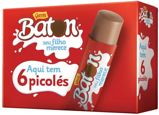 Pack Picolé Baton Garoto Caixa 270g 6 Unidades