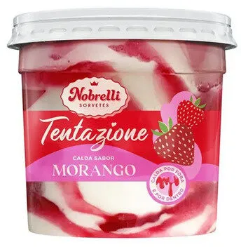Sorvete Baunilha Calda Morango Nobrelli Tentazione Pote 1,5l