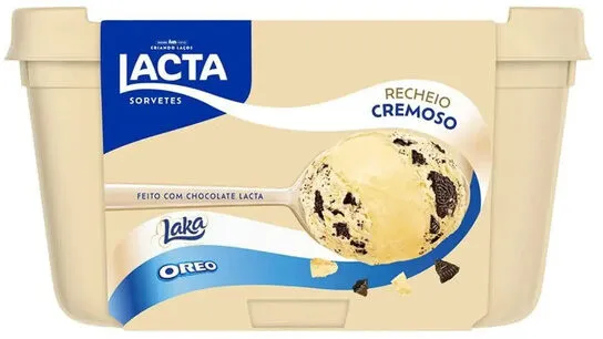 Sorvete Laka E Oreo Recheio Cremoso Lacta Pote 1l