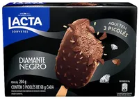 Pack Picolé Diamante Negro Lacta Caixa 204g 3 Unidades