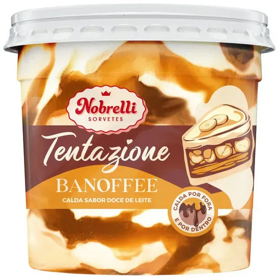 Sorvete Banoffee Calda Doce De Leite Nobrelli Tentazione Pote 1,5l