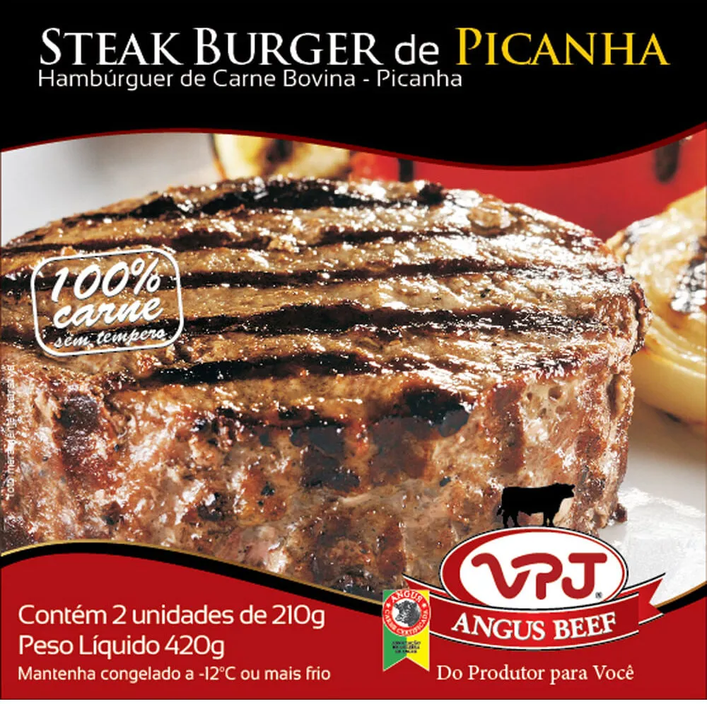 Hambúrguer De Carne Bovina Picanha Black Angus Vpj Caixa 420g 2 Unidades