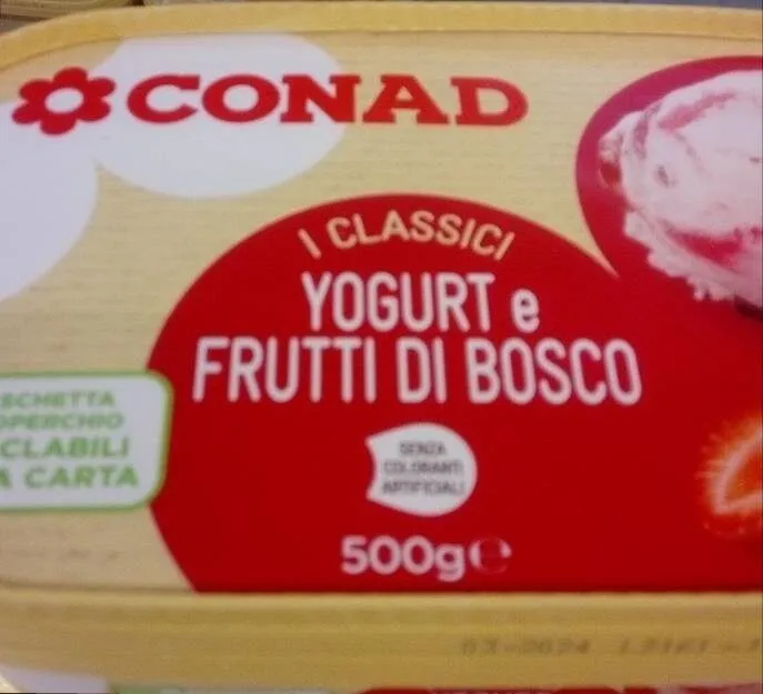 Gelato yogurt frutti Bosco