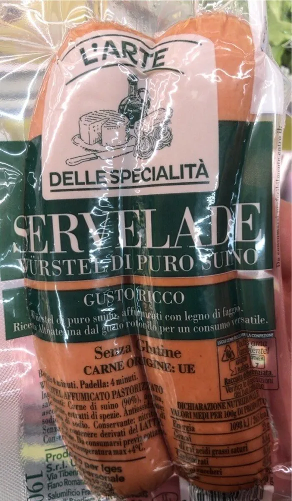 Servelade wurstel di puro suino