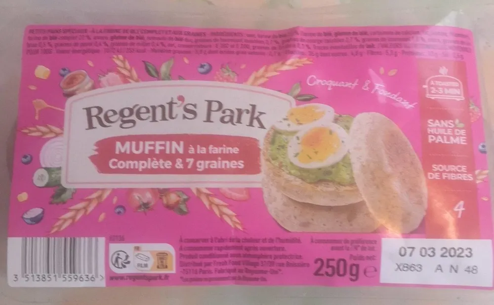Muffin à la farine complète & 7graines