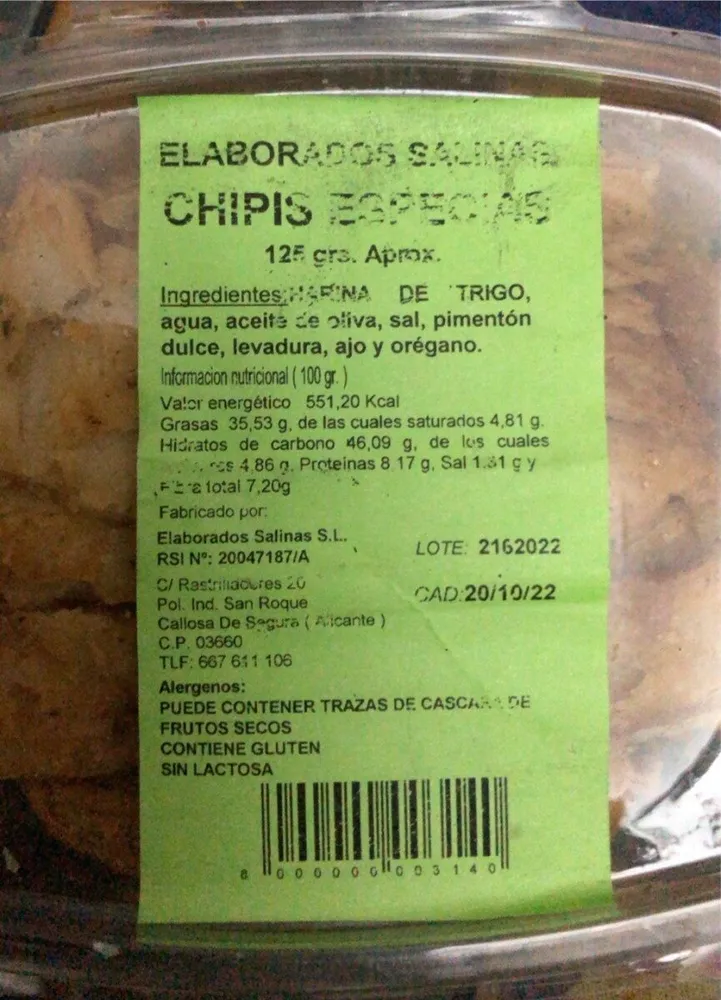 Chipis Especias