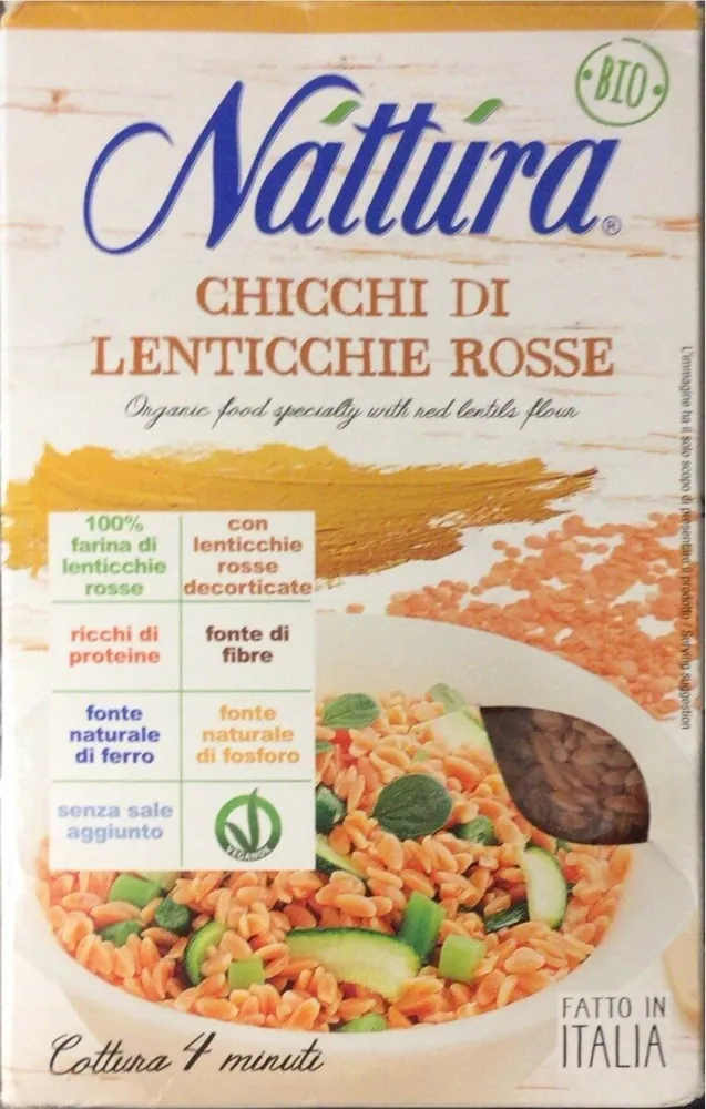 Chicchi di lenticchie rosse