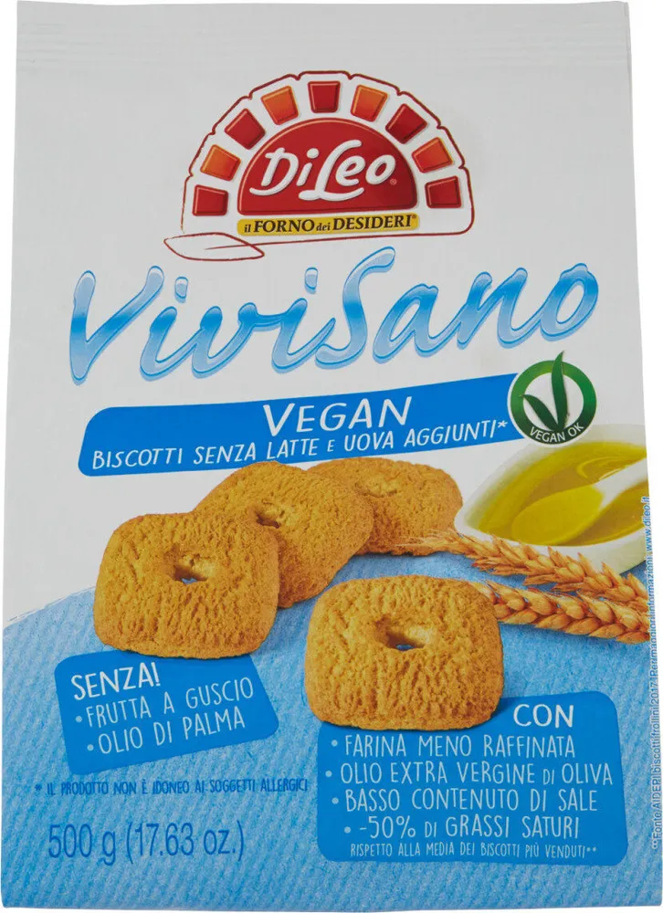 Vivisano vegan biscotti senza latte e uova aggiunti