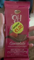 Cioccolato al latte con ripieno al gusto fragola