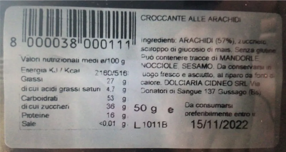 Croccante alle arachidi