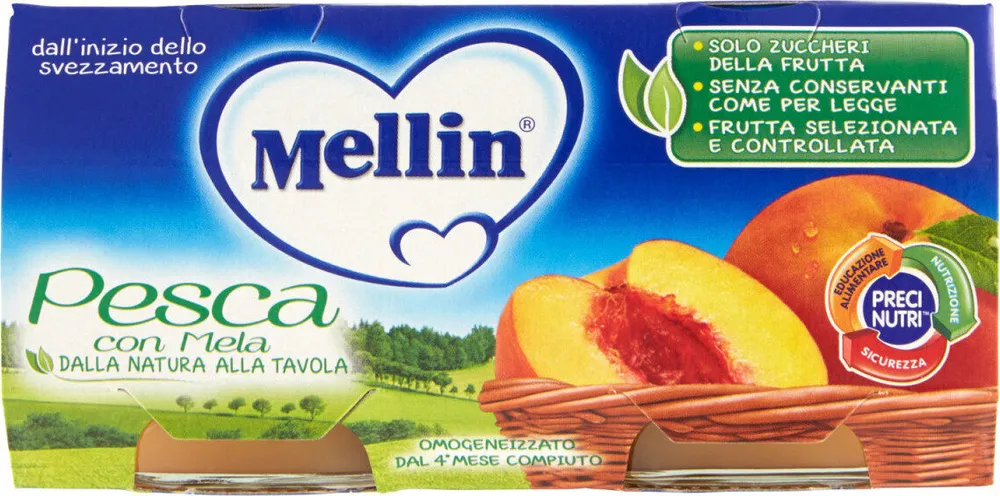 Pesca con mela omogeneizzato