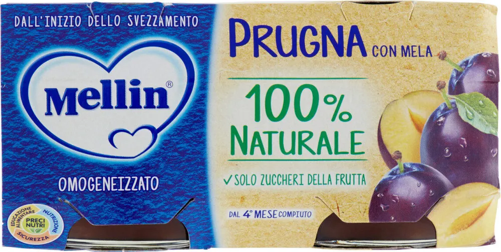 Prugna con mela naturale omogeneizzato