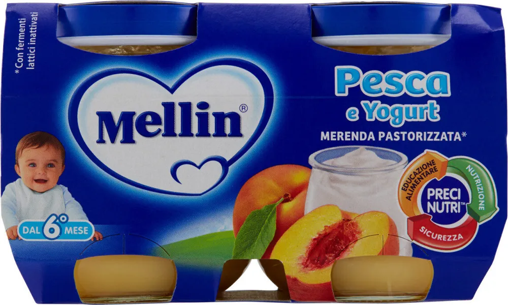 Pesca e yogurt merenda pastorizzata
