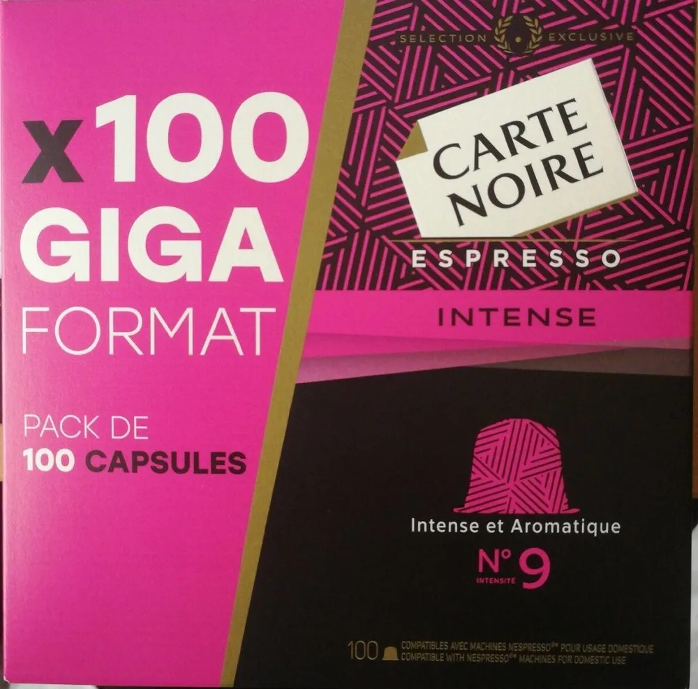 Capsules compatibles Nespresso Carte Noire Intense