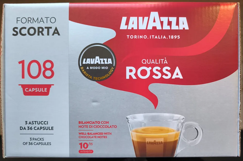 Lavazza qualità rossa formato scorta 108 capsule