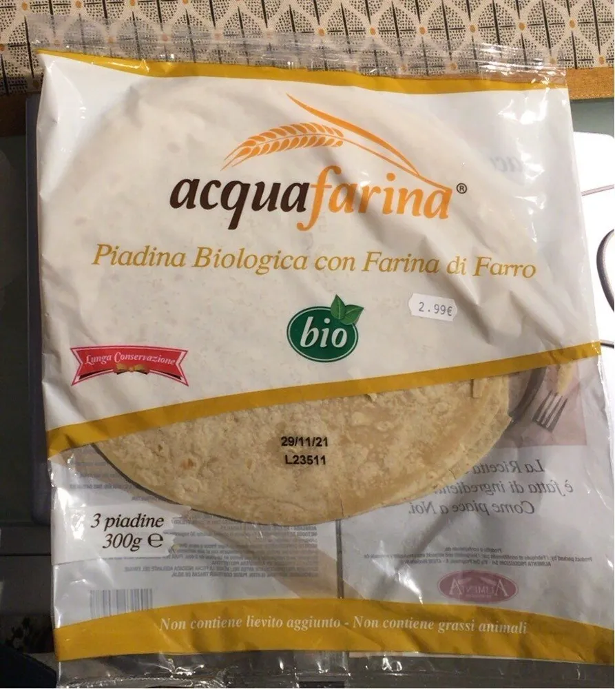 Piadina biologica con farina di farro