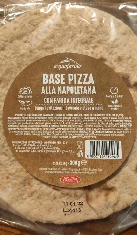 Base pizza napoletana integrale