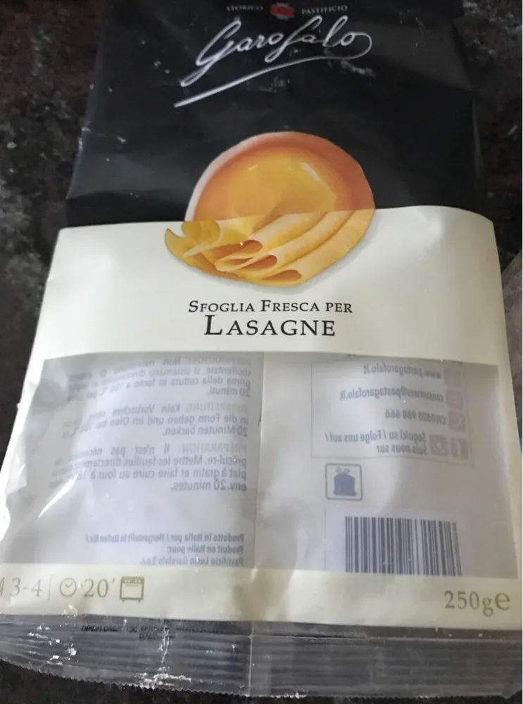Sfoglia Fresca Per Lasagne