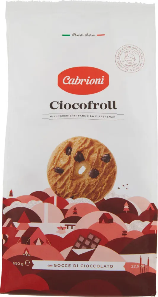 Ciocofroll Biscotti frollini con gocce di cioccolato