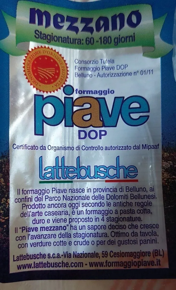 Formaggio Piave DOP mezzano