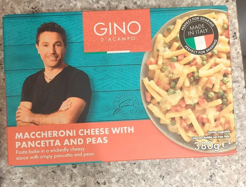 Maccheroni Cheese with Pancetta and Peas
