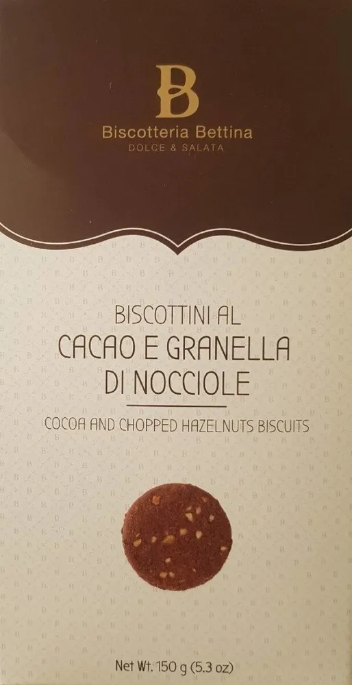 Biscottini al cacao e granella di nocciole