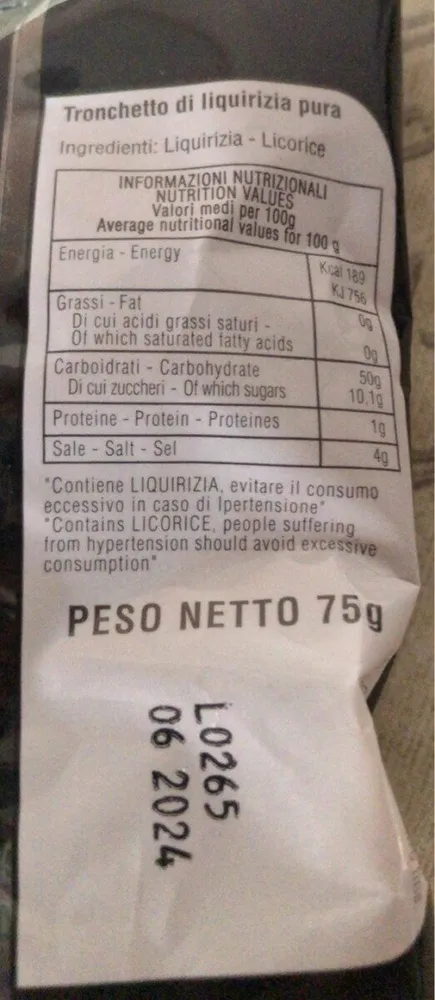 Tronchetto di liquirizia purisssima