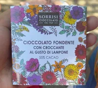 Cioccolato fondente con croccante al gusto di lampone