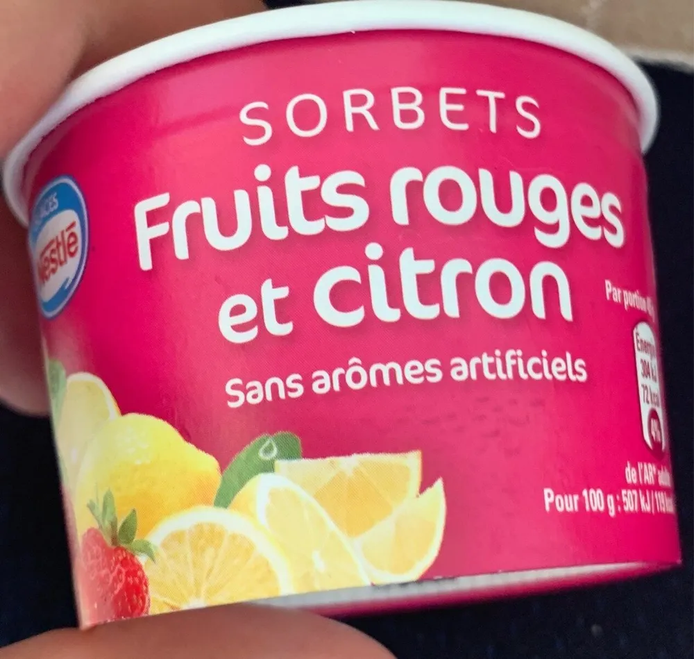 Sorbet fruit rouge et citron