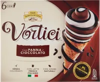 Vortici cono gelato panna e cioccolato con vortici