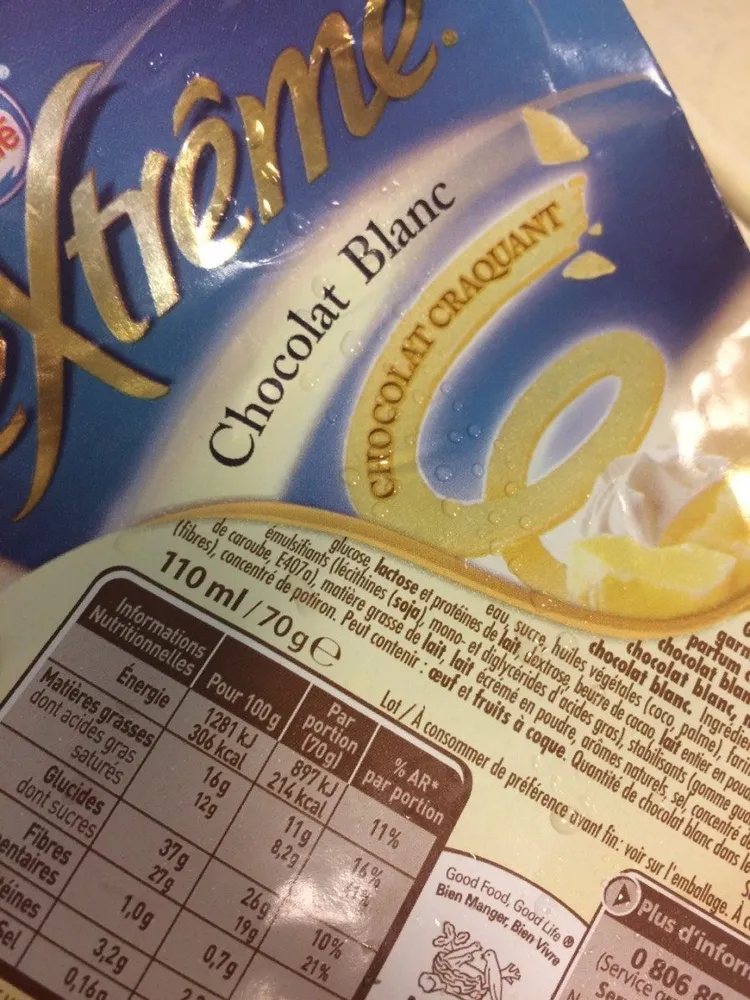 Glace chocolat blanc