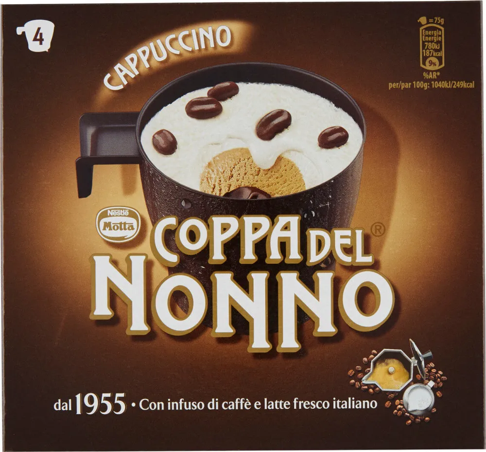 Coppa del nonno cappuccino gelato alla panna