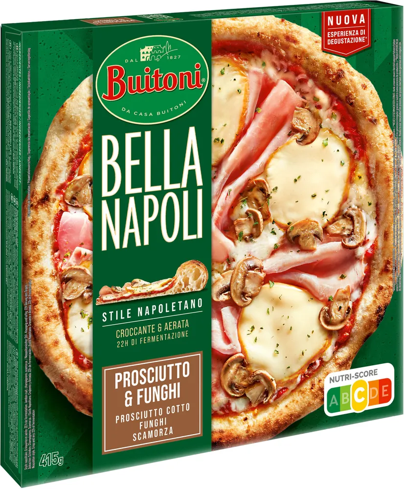 BUITONI BELLA NAPOLI Pizza Surgelée Prosciutto Funghi 415g