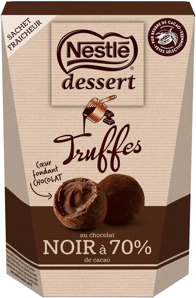 NESTLE DESSERT Truffes au chocolat Noir 70% 250g
